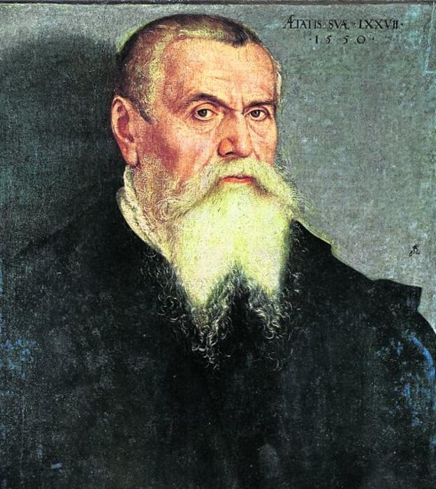 Autorretrato de Lucas Cranach padre a los 77 años. Galería Uffizi. Florencia.