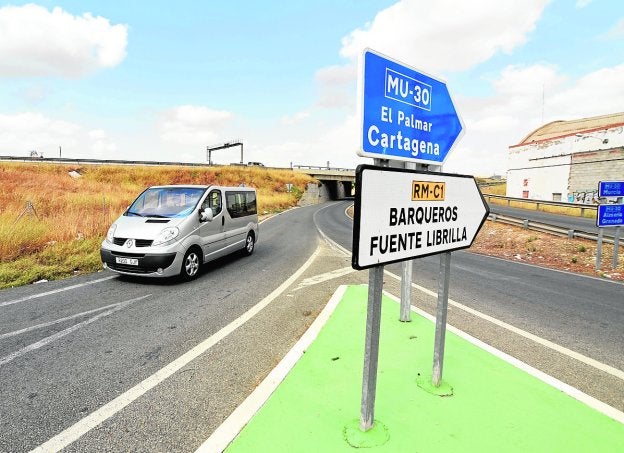 Conexión a la autovía de El Palmar, a través de la RM-C1, que será eliminado.