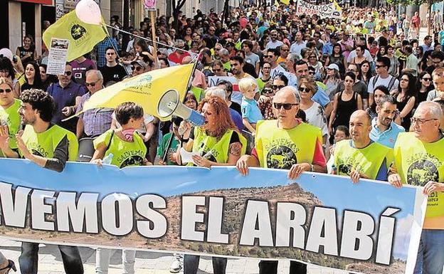 Imagen de la protesta del pasado domingo en Yecla.