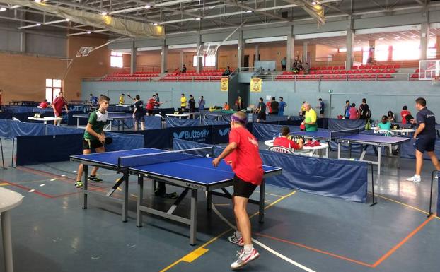 El Pabellón de San José durante el torneo de tenis de mesa.