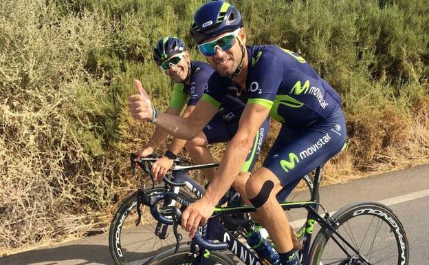 Alejandro Valverde, durante un entrenamiento./LV