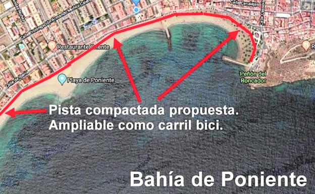 Imagen con la propuesta de Cs para construir una pasarela específica para los deportistas./CS-A