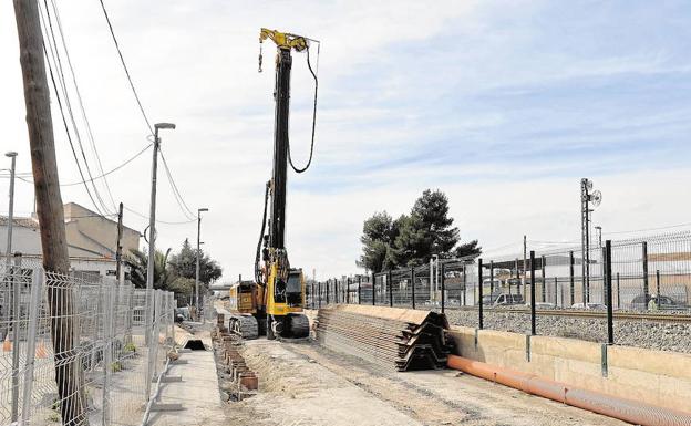 Obras del AVE en la Senda de Los Garres. /Nacho Garcia