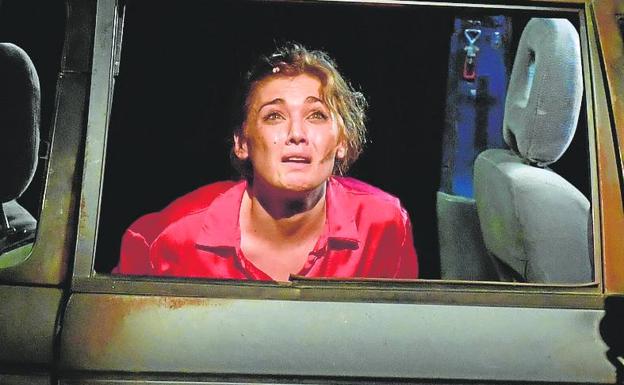 Marta Nieto, durante la representación de 'La infamia'.