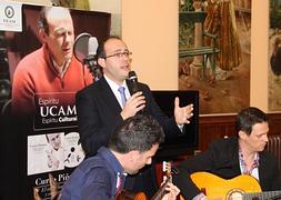 Curro Piñana, durante la presentación de su disco, ayer. :: UCAM/