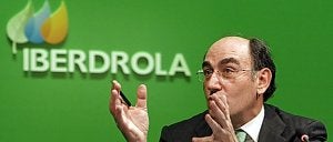 Ignacio Sánchez Galán, presidente de Iberdrola, durante la presentación del informe anual, ayer en Bilbao. :: EFE/