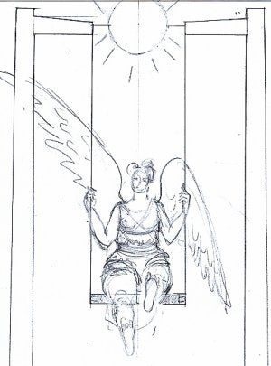 Boceto de la escultura 'Plenitud'. ::
MARÍA DOLORES FERNÁNDEZ/
