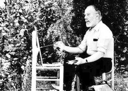 Ramón Gaya pintando al aire libre. Foto: LV/