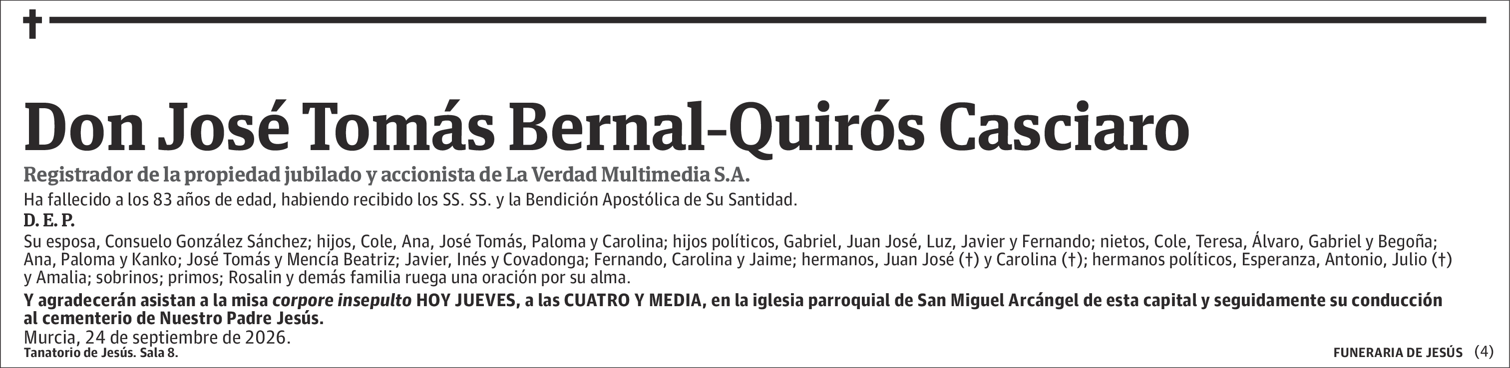 José Tomás Bernal-Quirós Casciaro