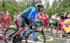 Alejandro Valverde durante la cronoescalada del pasado sábado en La Planche Des Belles Filles, en el Tour de Francia./EFE