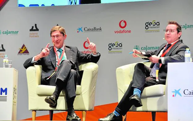 José Ignacio Goirigolzarri, during the interview with Sergio Martín. 