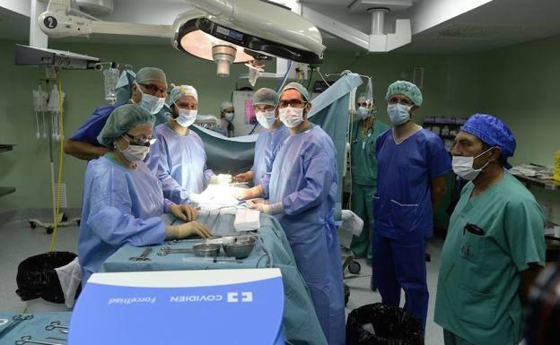 The medical team of La Arrixaca, before performing a kidney transplant, in a file image.