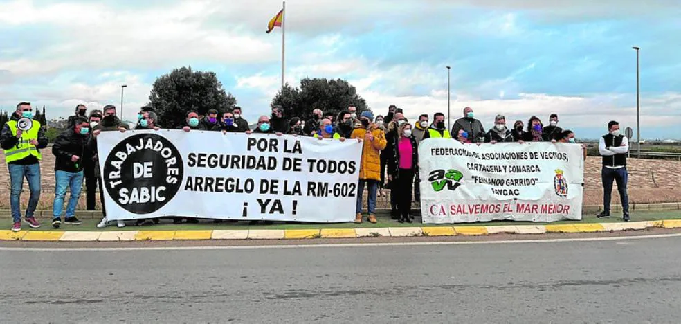 Protestas en la carretera de Sabic en Cartagena
