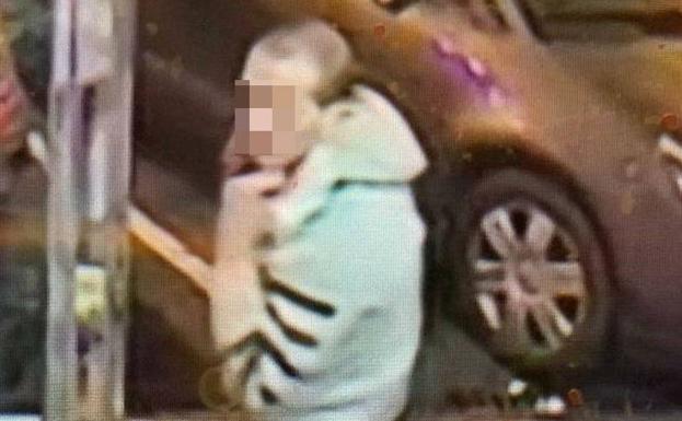 The suspect in the robbery in Ronda de La Unión, in an image captured by a video surveillance camera. 