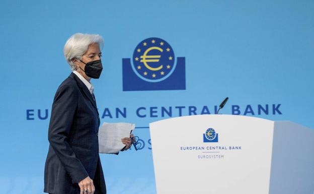 Cristine Lagarde, president of the ECB, during the appearance this Thursday.