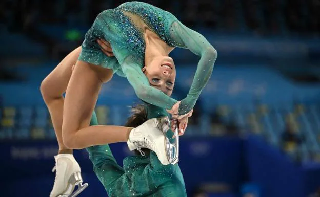 Laura Barquero and Marco Zandron, during the Beijing 2022 Games. 