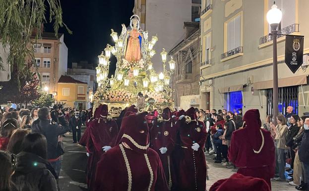 Transfer of the Blessed Virgin of Sorrows from the convent of San Joaquín to the Basilica of Our Lady of the Assumption in Cieza, this Friday.