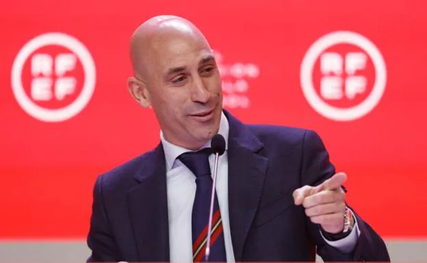 Luis Rubiales, president of the FEF, at a time of his appearance this Wednesday. 