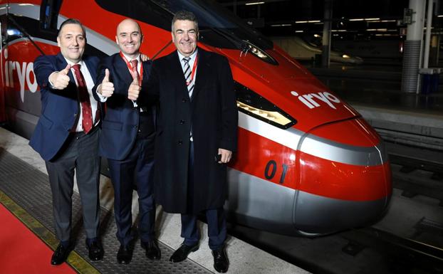 Presentation of the Iryo high-speed train in Atocha, in 2021.