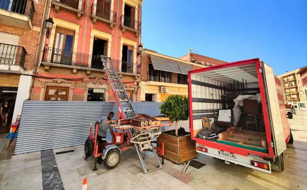 Beginning of the works in the Mazarrón Casino, this Monday.
