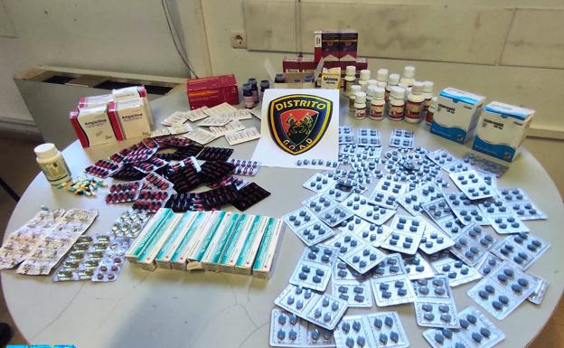 Lot of viagras and medicines discovered by the Local Police. 