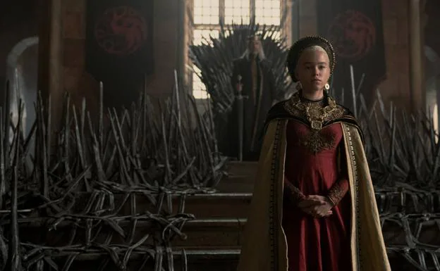 Rhaenyra Targaryen, before the Iron Throne. 