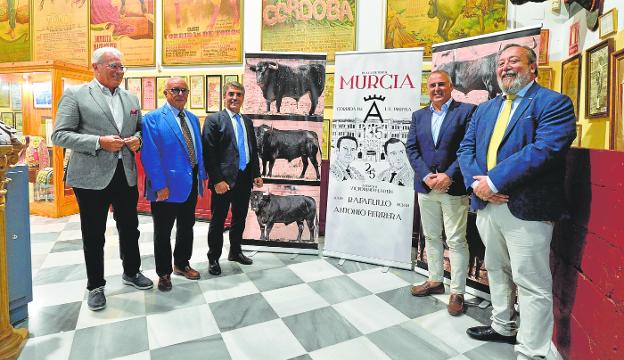 Presentation of the poster for the Bullfight of the Press with Álfonso Avilés, Ángel Bernal, Victorino, Paco Abril and De las Heras. 