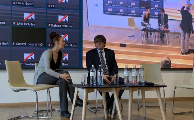 The former president of the Generalitat Carles Puigdemont, during a conference in Vienna. 
