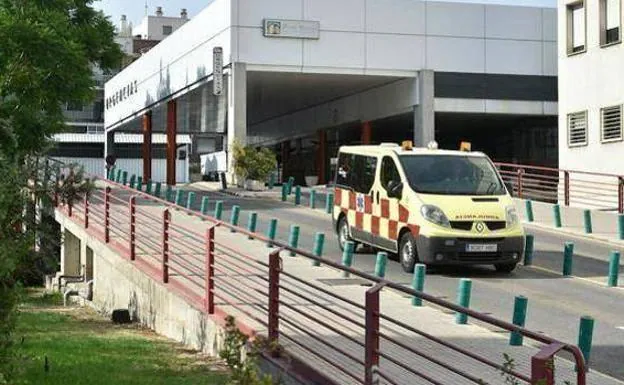 An ambulance enters the Morales Meseguer hospital, in a file image. 
