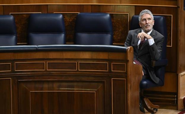Fernando Grande-Marlaska, during the last control session of the Government in Congress. 