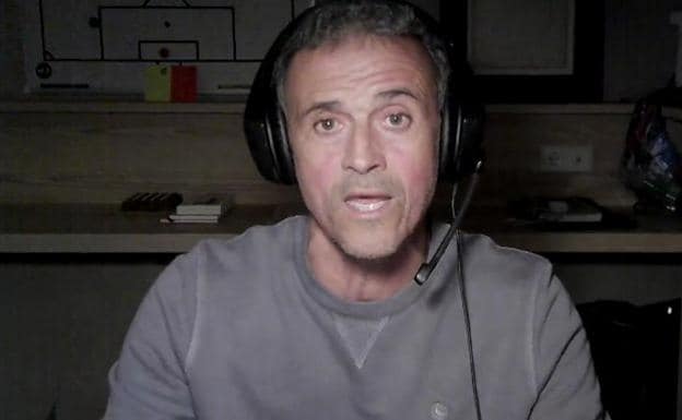 Luis Enrique, during the presentation video of his new role as 'stremer'.