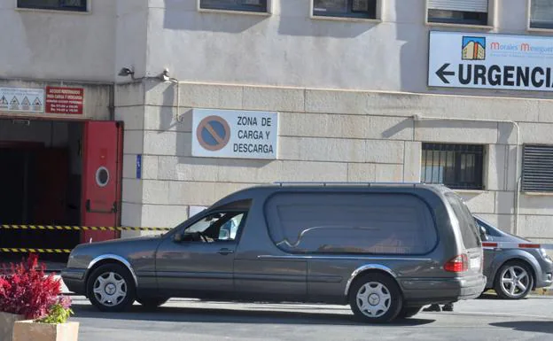 A funeral car goes to a hospital in Murcia in a file image. 